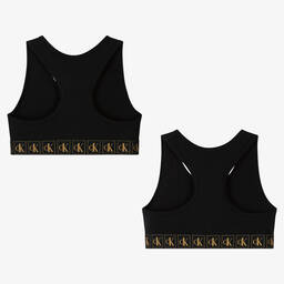 Calvin Klein-Черные хлопковые бюстгальтеры для девочек (2шт.) | Childrensalon Outlet