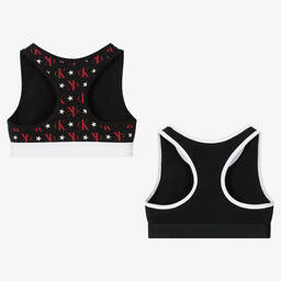 Calvin Klein-Girls Black Cotton Bralettes (2 Pack) | Childrensalon Outlet