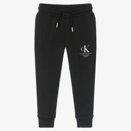 Calvin Klein Jeans-Girls Black Cotton Joggers | Childrensalon Outlet