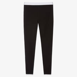 Calvin Klein-Girls Black Cotton Leggings | Childrensalon Outlet