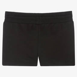 Calvin Klein Jeans-Girls Black Cotton Logo Shorts | Childrensalon Outlet
