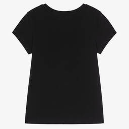 Calvin Klein Jeans-Girls Black Cotton Logo T-Shirt | Childrensalon Outlet