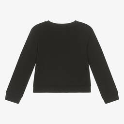 Calvin Klein-Girls Black Cotton Monogram Sweatshirt | Childrensalon Outlet