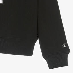 Calvin Klein Jeans-Girls Black Cotton Sweatshirt | Childrensalon Outlet