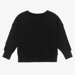 Calvin Klein-Girls Black Cotton Sweatshirt | Childrensalon Outlet