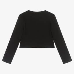 Calvin Klein Jeans-Girls Black Cropped Jersey Top | Childrensalon Outlet