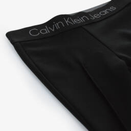 Calvin Klein-Girls Black Flare Jersey Trousers | Childrensalon Outlet