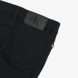 Calvin Klein-Girls Black Flared Denim Trousers | Childrensalon Outlet