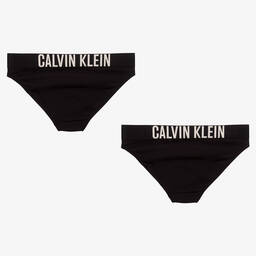 Calvin Klein-Girls Black Knickers (2 Pack) | Childrensalon Outlet