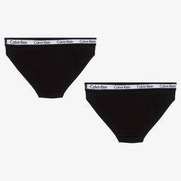 كالفين كلاين-Girls Black Knickers (2 Pack) | Childrensalon Outlet