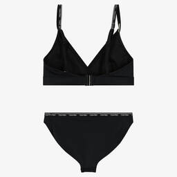 Calvin Klein-Girls Black Logo Triangle Bikini | Childrensalon Outlet