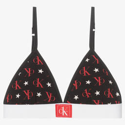 Calvin Klein-Girls Black & Red Logo Bra | Childrensalon Outlet