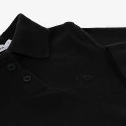 Calvin Klein-Girls Black Ribbed Cotton Top | Childrensalon Outlet