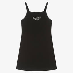 Calvin Klein Jeans-فستان فيسكوز جيرسي لون أسود | Childrensalon Outlet