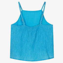 كالفين كلاين Jeans-توب مزيج ليوسيل مستدام لون أزرق للبنات | Childrensalon Outlet