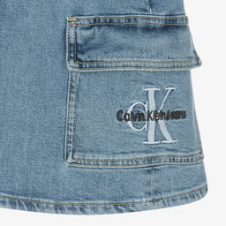 Calvin Klein-Girls Blue Denim Cargo Skirt | Childrensalon Outlet