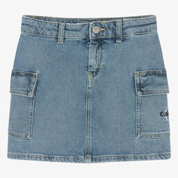 Calvin Klein-Girls Blue Denim Cargo Skirt | Childrensalon Outlet