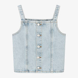 Calvin Klein-Girls Blue Denim Sleeveless Top | Childrensalon Outlet