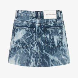 Calvin Klein Jeans-Girls Blue Denim Tie-Dye Skirt | Childrensalon Outlet