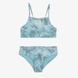 Calvin Klein-Girls Blue Tie-Dye Logo Bikini | Childrensalon Outlet