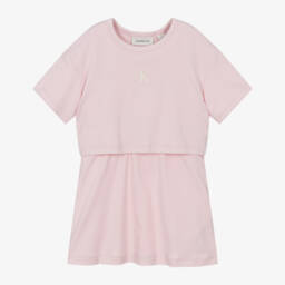 Calvin Klein-Girls Blush Cotton Layered Dress | Childrensalon Outlet