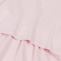 Calvin Klein-Girls Blush Cotton Layered Dress | Childrensalon Outlet