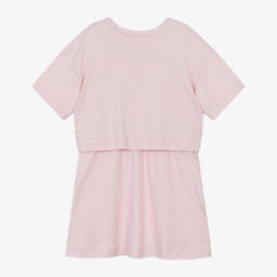 Calvin Klein-Girls Blush Cotton Layered Dress | Childrensalon Outlet