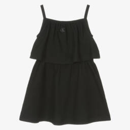 Calvin Klein-Girls Chic Black Crinkle Dress | Childrensalon Outlet