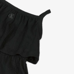 Calvin Klein-Girls Chic Black Crinkle Dress | Childrensalon Outlet