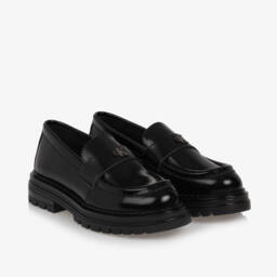 Calvin Klein-Girls Chunky Black Leatherette Loafers | Childrensalon Outlet