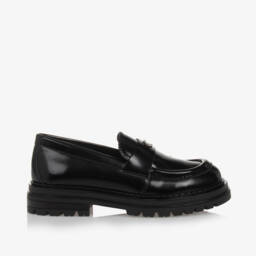 Calvin Klein-Girls Chunky Black Leatherette Loafers | Childrensalon Outlet