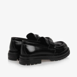 Calvin Klein-Girls Chunky Black Leatherette Loafers | Childrensalon Outlet