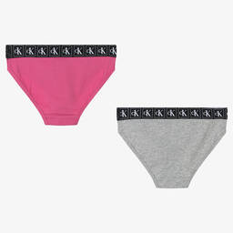 كالفين كلاين-Girls Cotton Knickers (2 Pack) | Childrensalon Outlet