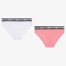 Calvin Klein-Girls Cotton Knickers (2 Pack) | Childrensalon Outlet
