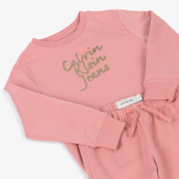 Calvin Klein-Girls Cozy Pink Cotton Ensemble | Childrensalon Outlet