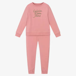 Calvin Klein-Girls Cozy Pink Cotton Ensemble | Childrensalon Outlet