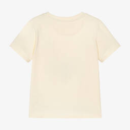 Calvin Klein-Girls Cream Logo Cotton Top | Childrensalon Outlet