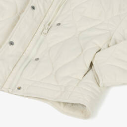 كالفين كلاين-معطف مبطن فاخر للبنات بلون كريمي | Childrensalon Outlet