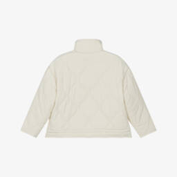 كالفين كلاين-معطف مبطن فاخر للبنات بلون كريمي | Childrensalon Outlet