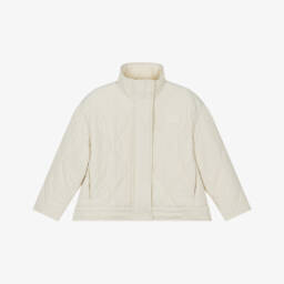 كالفين كلاين-معطف مبطن فاخر للبنات بلون كريمي | Childrensalon Outlet