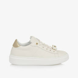 Calvin Klein-Girls Creamy Faux Leather Sneakers | Childrensalon Outlet