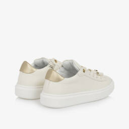 Calvin Klein-Girls Creamy Faux Leather Sneakers | Childrensalon Outlet