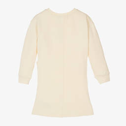 Calvin Klein-Girls Deep Ivory Cotton Twist Dress | Childrensalon Outlet