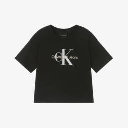 Calvin Klein-Girls Elegant Black Logo Tee | Childrensalon Outlet