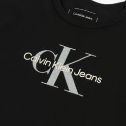 Calvin Klein-Girls Elegant Black Logo Tee | Childrensalon Outlet