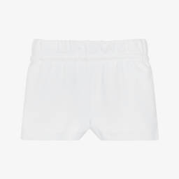 Calvin Klein-Girls Glittery White Cotton Logo Shorts | Childrensalon Outlet