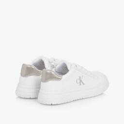 Calvin Klein-Girls Glittery White Faux Trainers | Childrensalon Outlet