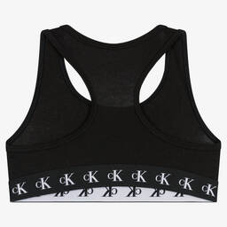 Calvin Klein-Girls Grey & Black Bralettes (3 Pack) | Childrensalon Outlet