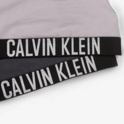 Calvin Klein-Girls Grey Cotton Bra Tops Set | Childrensalon Outlet