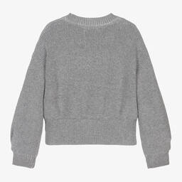 Calvin Klein-Girls Grey Sparkly Knitted Sweater | Childrensalon Outlet